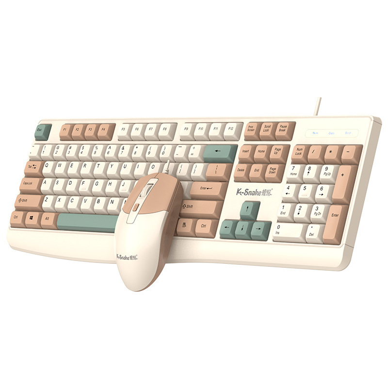 マムシkm300有線オフィスビジネスキーボードマウスセットデスクトップコンピュータノートファッション配色マウス|undefined