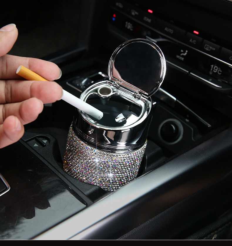 Car interior decoration diamond car ashtray Internet-famous goddess multi-functional fashion luxury car products