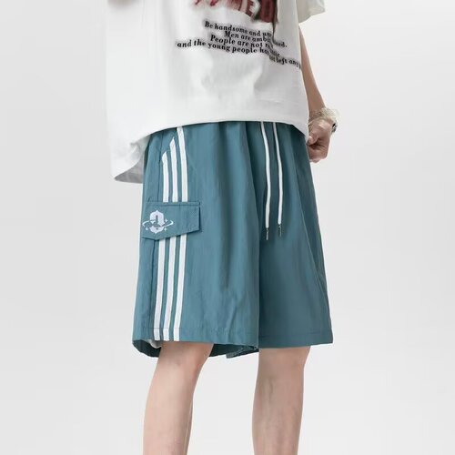 Stylish Minimalist Trendy Literary Personality Unbranded American Retro Stretch Waist Loose Summer Five-Finger Pants for Men