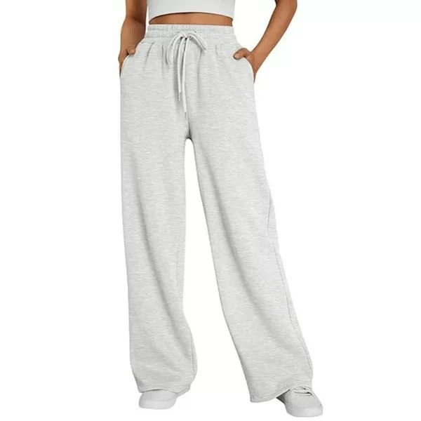 Amazon Cross-Border Trade Unisex Wide-Leg Sports Pants High-Waisted Loose Drawstring Joggers with Pockets Sweatpants in Stock