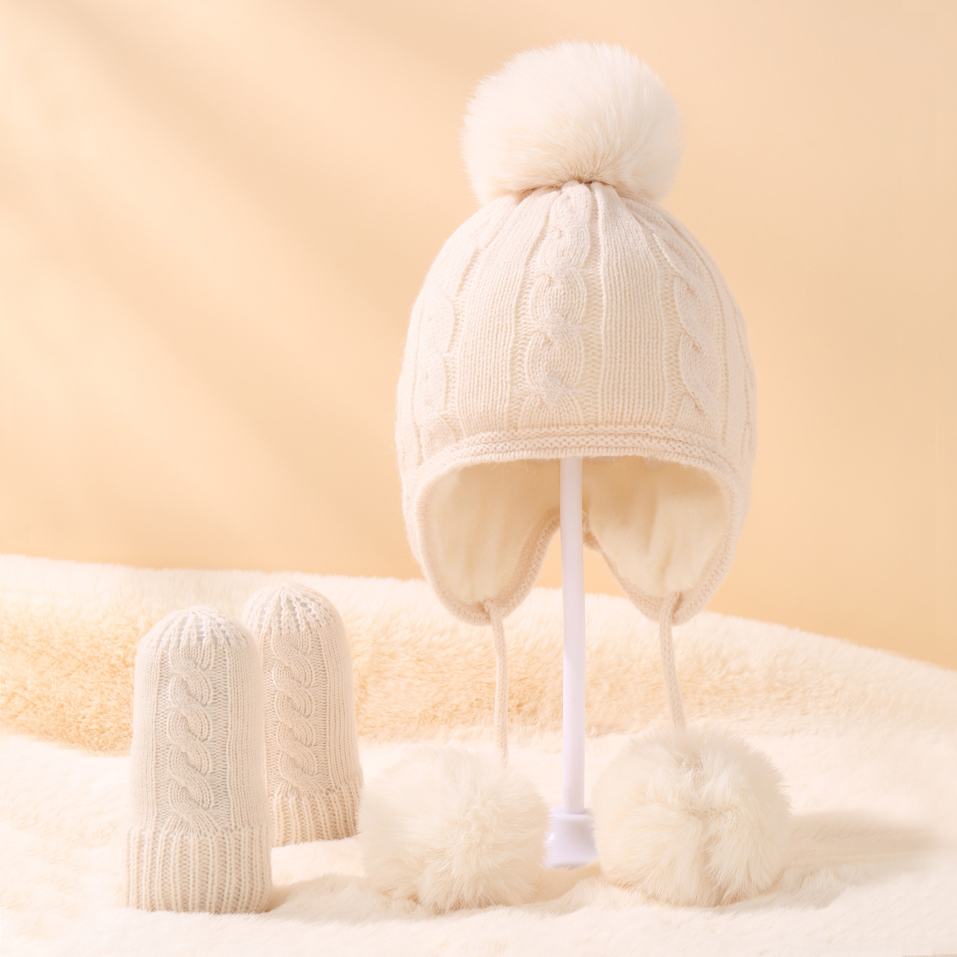 Children Unisex Fashion Solid Color Pom Poms Wool Cap display picture 3