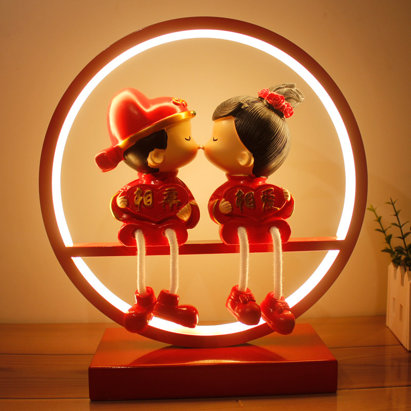 Bedroom Wedding Theme Table Lamp Red Dowry Bedside Lamp Creative Wedding Gift Practical Wedding Room Best Friend New Wedding Favors