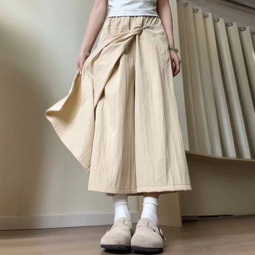 Summer Drape Straight Leg Relaxed Wide Leg Casual 8-Inch Pants Breathable Comfortable High-Waist Loose Women's Casual Pants