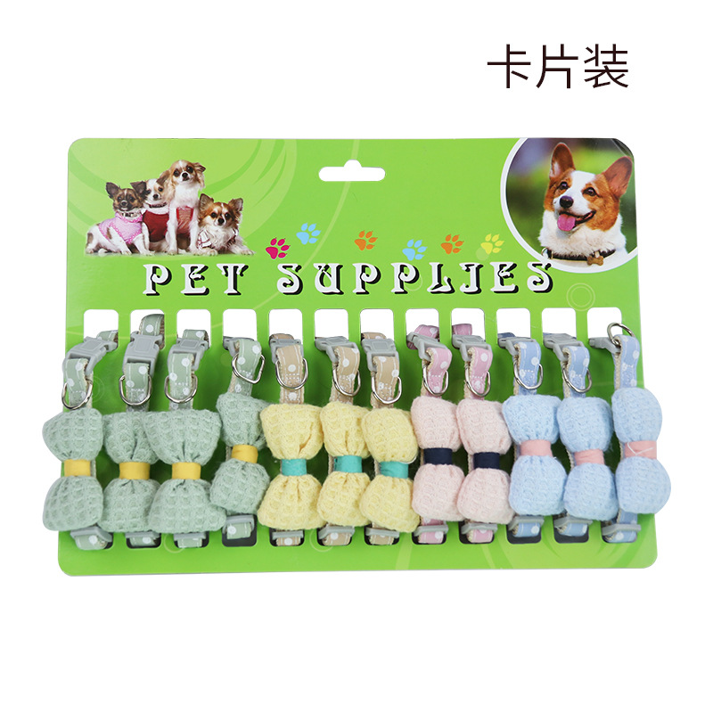 Fábrica de stock nuevo arco simple pet corbata collar gato corbata aleatoria multicolor pet corbata al por mayor