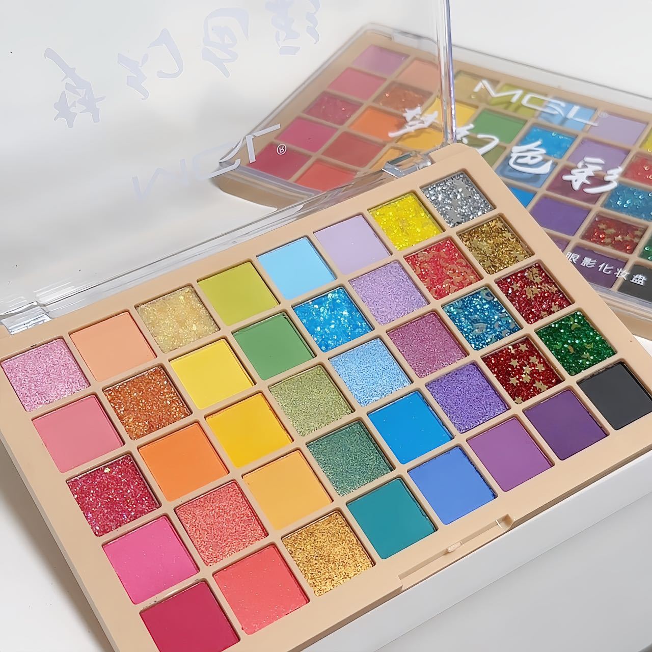 MGL40 dreamy color eyeshadow palette, pearlescent sequins, glitter powder, cosplay makeup, children's stage makeup, performance cosmetics undefined