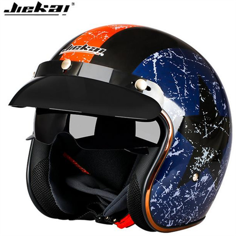 Motorcycle helmet Vintage motorcycle helmet with built-in lens_voghion.com