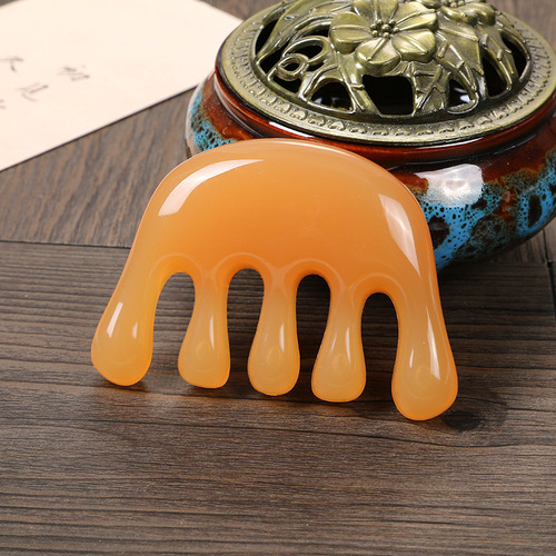 New Massage Comb Head Massage Brush Five-Tooth Meridian Brush Neck Scraper Neck Massage Tool for Whole Body Use Hair Comb