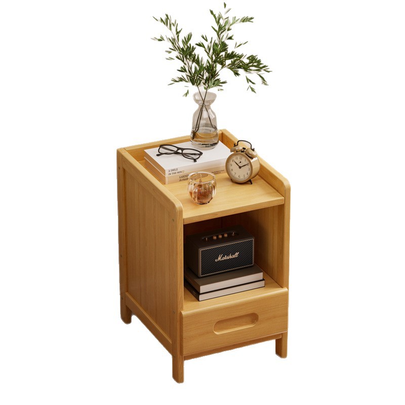 Mesa de cabecera simple lujosa estante de alta sensación de alquiler de dormitorio casero gabinete lateral de la cama casero acabado