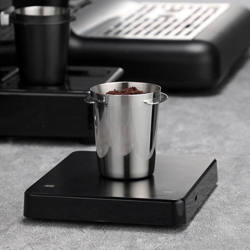 304 acero inoxidable máquina de café taza de polvo taza de medición de granos de café molido taza de olor taza 51 / 53 / 58 colector de polvo universal