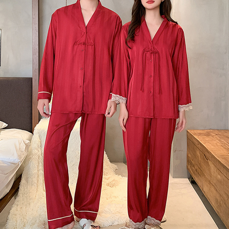 Pajamas de boda recién casados set de tamaño grande 200 kg de hielo rojo engordado para aumentar el novio y la novia MC0002