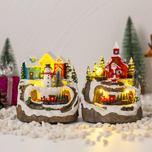 Cross-Border New Christmas Igloo Electric Music Luminous House Christmas Ornaments Gifts Christmas Decorations