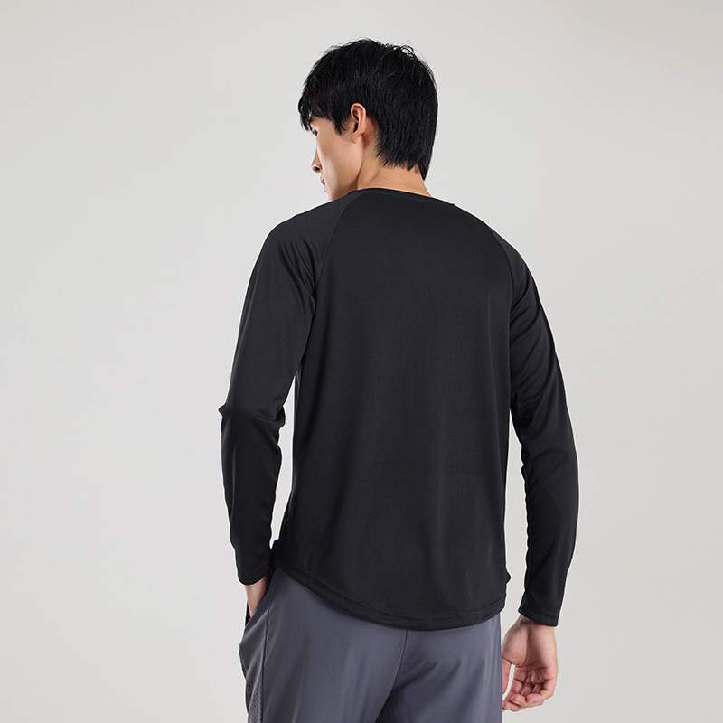 2024 primavera y verano nueva camiseta de secado rápido para hombres corriendo de manga larga ropa de fitness de tiro ropa de entrenamiento ciclismo deportes top
