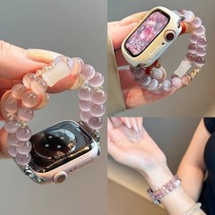 [クリスタルブレスレット] Apple Watch ストラップ iwatch10 新しいグレープパープル s9 女性 s8 キャットアイ SE 夏に適しています