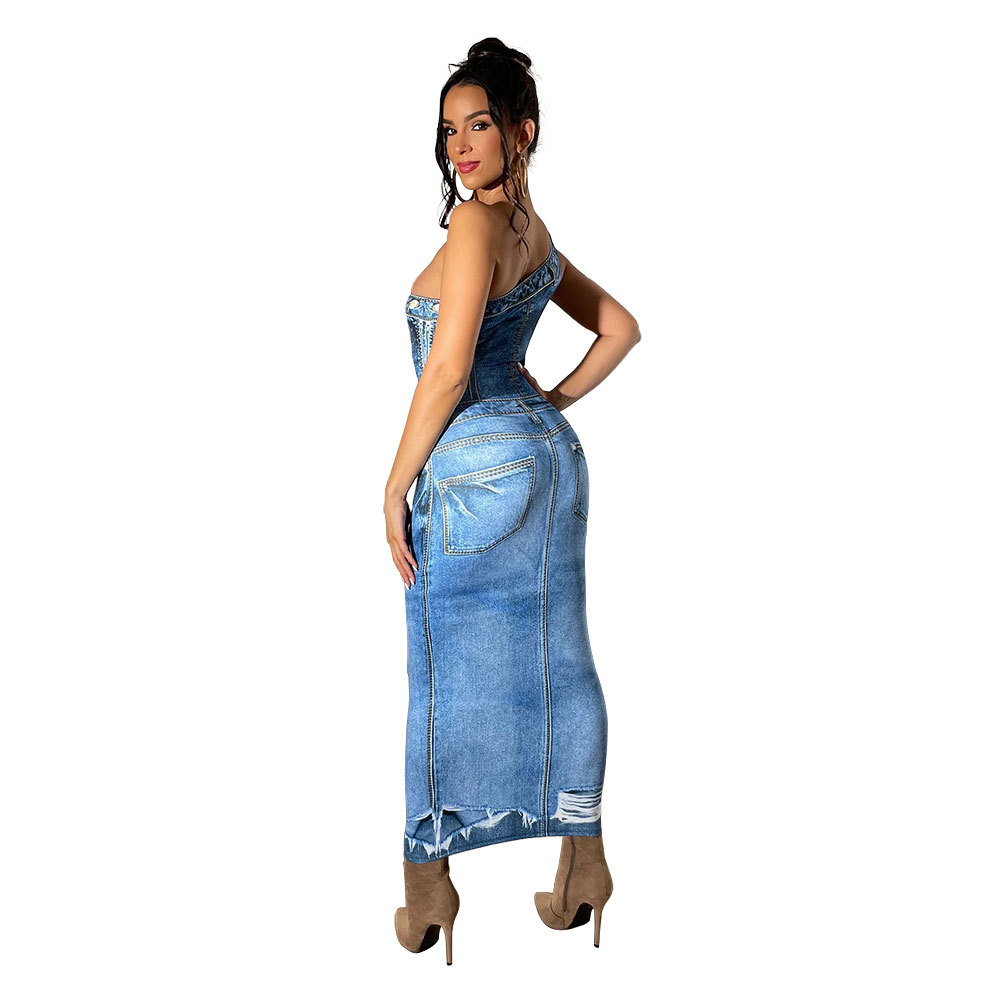 245g Weight Maxi Long Dress Dress Length Type Sleeveless Sleeve Length Sheath Dress Dresses Type Polyester Fabric Type High Waist Waist Line Holiday, Daily Occasion Oblique collar Neckline Slim Fit Type Solid Color Pattern Summer Season Women's Gender Printing Design Streetwear Style Wholesale Women's Streetwear Printing Solid Color Holiday Daily Oblique Collar Sleeveless Sheath Dress 8