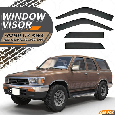 Suitable for Toyota Hilux SW4 Window visor Hailux SW4 window rain shade (Rain shield) - cross-border-excellence-without-logo-hilux-sw4-mk2-n120-n130-1990-1995-no-bright-strips-window-rain-shield-corner-protection-packaging