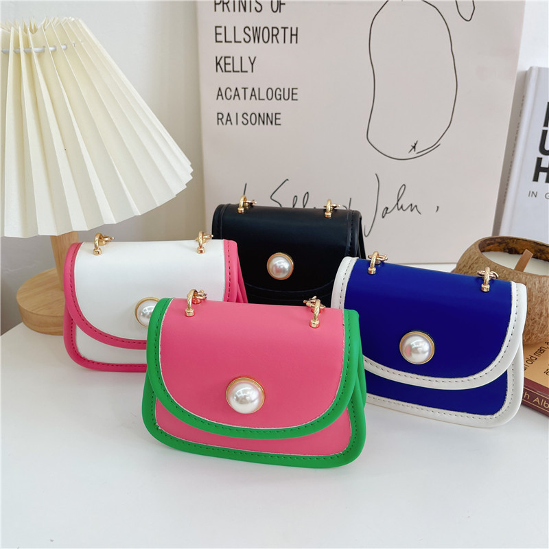 韓版潮流兒童包包撞色鏈條迷你零錢斜挎包時尚百搭休閒女童配飾包