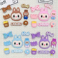 Мультяшные аксессуары Labubu Labubu: украшения для телефона, планшета, чехлы, PVC-нашивки, аксессуары для DIY, застежки для тапочек, декоративные наклейки