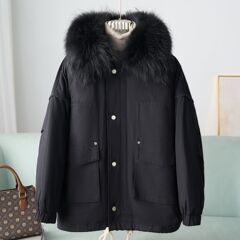 长期有货2025秋冬季貉子毛领皮草外套女装新品可拆兔毛内胆派克服