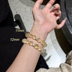 天然黄阿赛手链 阿赛斯特莱黄水晶招财转运轻奢小众精致手串批发
