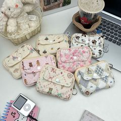 漫画熊ボタン小銭入れins風携帯ボタン化粧バッグ多機能小銭入れ証明書収納バッグ