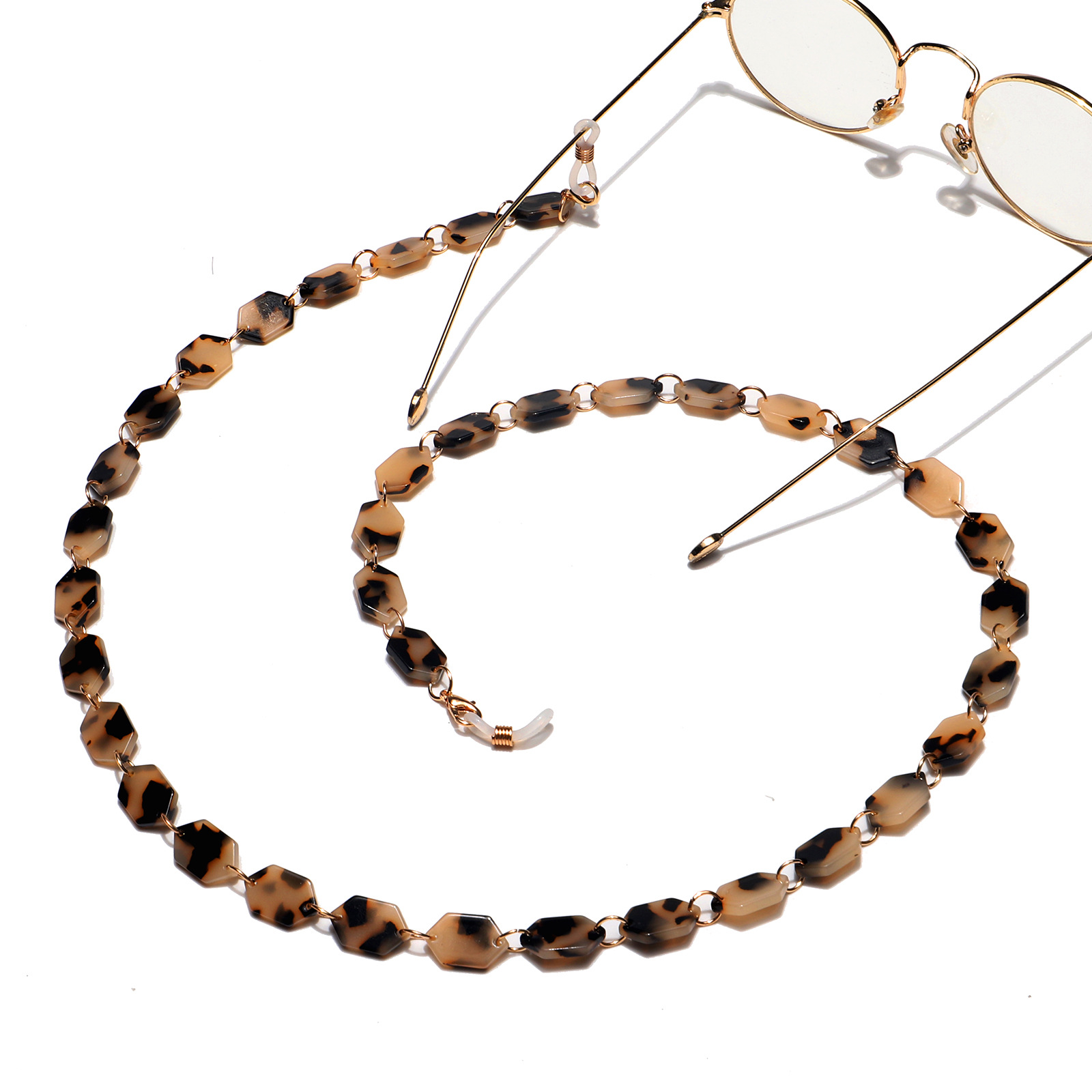 Fashion Leopard Print Two-color Acrylic Glasses Chain display picture 1