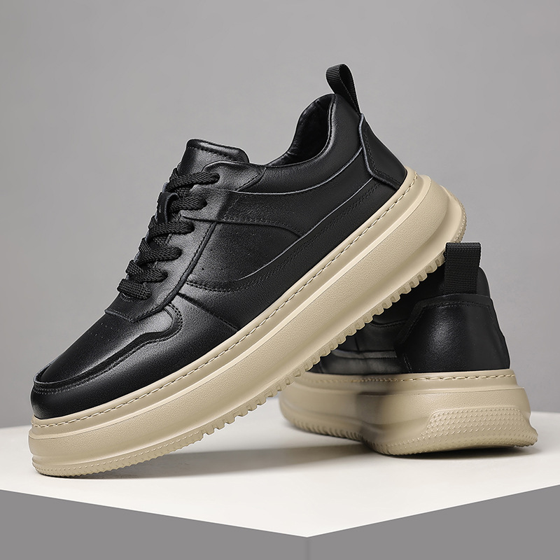 Piel de vaca de primera capa primavera nuevos zapatos casuales para hombres zapatos blancos transpirables de cuero zapatos de nicho para hombres zapatos para hombres