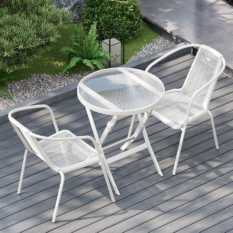 Mesas y sillas plegables de ocio al aire libre, balcones al aire libre, puestos al aire libre, jardín, patio, cafetería, tienda de té con leche, combinación de mesas y sillas