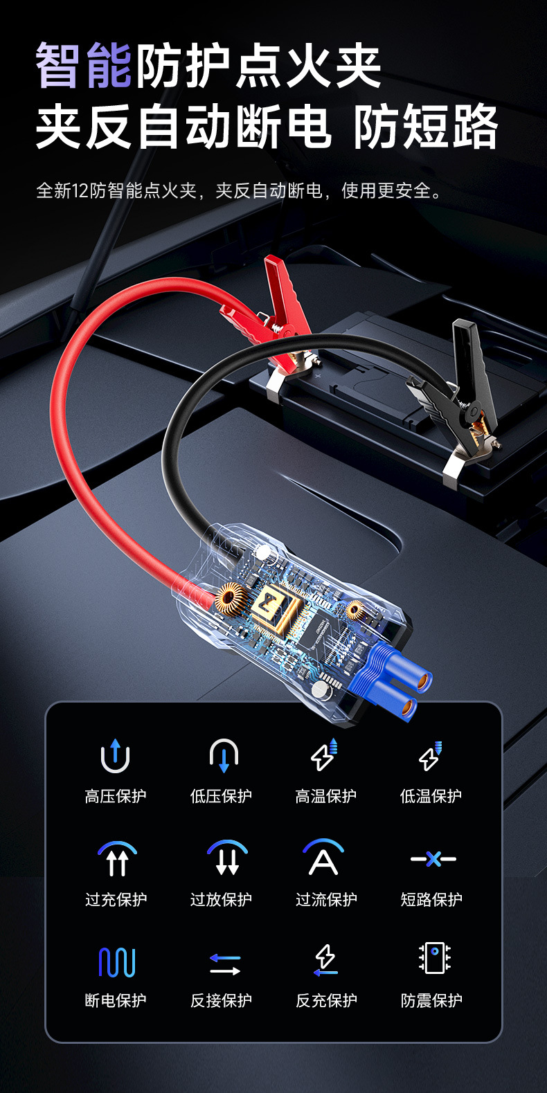 [Cp12] Buwei Car Emergency Jump Starter with Built-In Car Air Pump and Power Bank 12V