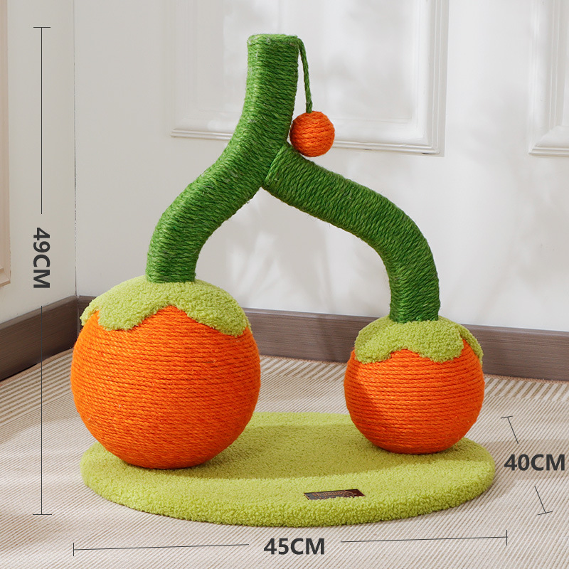 Estante para gatos con bola de sisal, tabla de agarre para gatos integrada, sin migajas, guarida para gatos, sin tierra, columna de agarre, plataforma de salto para gatos, suministros para mascotas