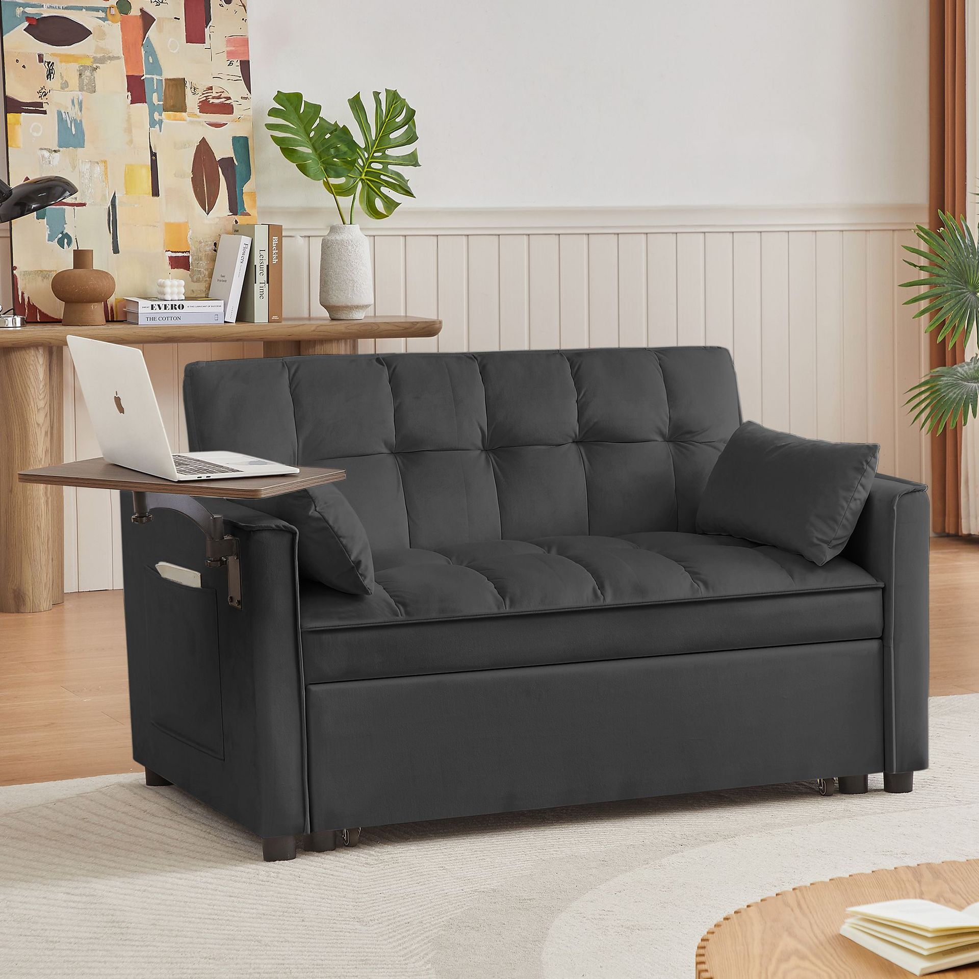 Nuevos productos transfronterizos multifuncionales sofá cama de tela moderna simple y plegable de doble uso sofá de estudio de casa pequeña popular en línea