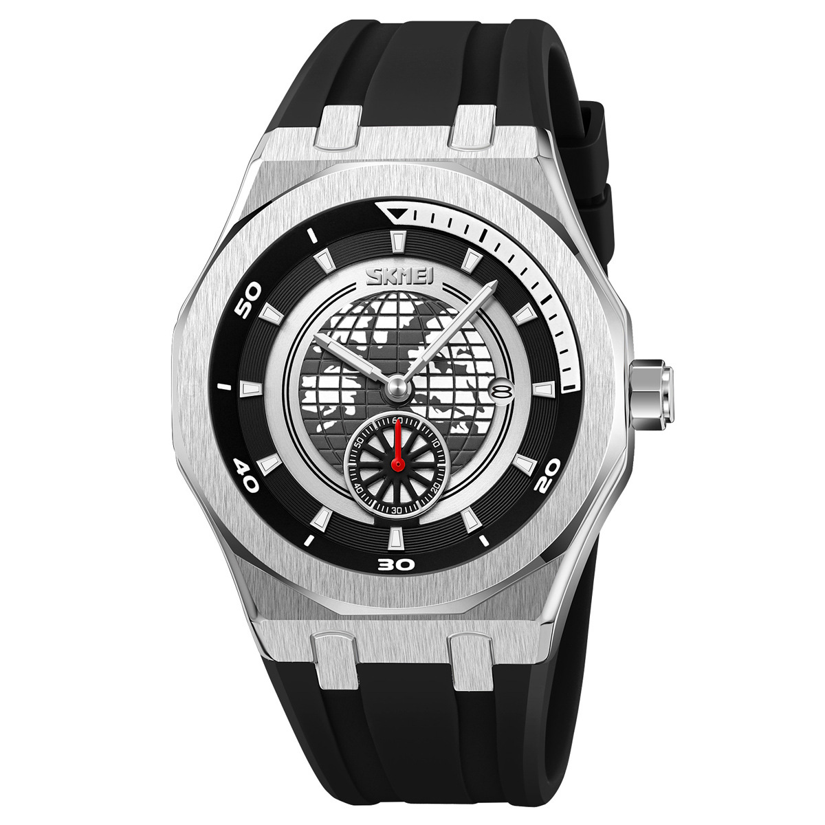 Fábrica directa para hombres reloj de pulsera de tierra naranja silicona correa de cuarzo impermeable al por mayor venta en caliente transfronteriza