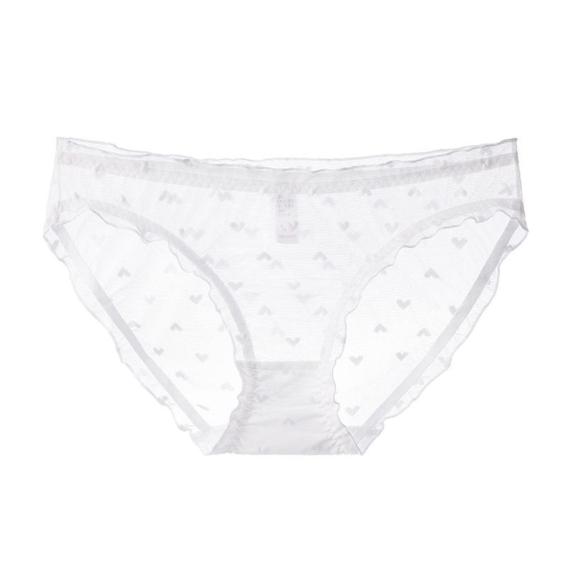 Ropa interior de encaje sexy de onda inferior de algodón puro para mujer verano ultrafino, transpirable y cómoda para mujer