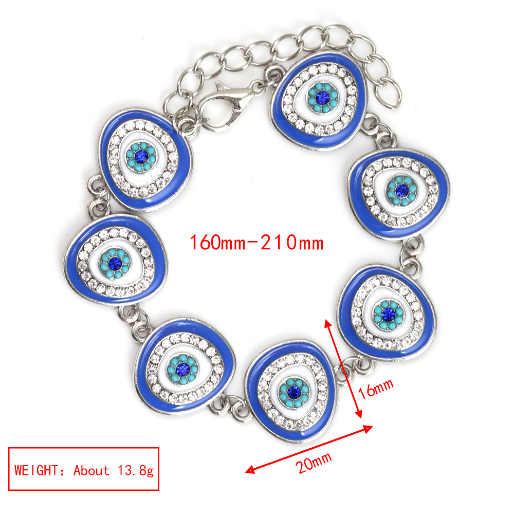 10g Weight Bracelets Classification Alloy Chain Material 1 Piece Quantity Holiday, Daily Occasion Alloy, glass Material Devil's Eye Pattern Women's Gender Patchwork Design Simple Style Style Simple Style Devil's Eye Alloy Glass Wholesale Bracelets 11