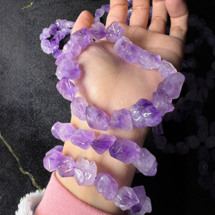 Lavender raw stone hand string irregular size ten starting quantity contact customer service