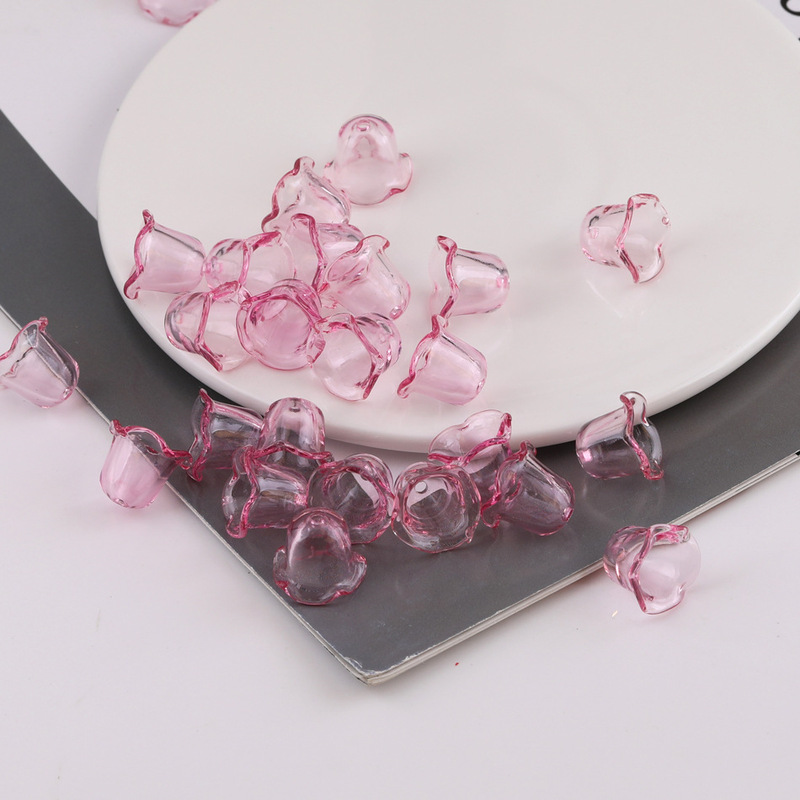18*14mm透明铃兰花风铃花亚克力花朵铃铛花边吊坠diy发簪饰品配件|undefined