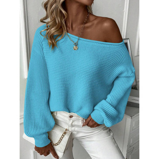 Q 57090 Off-shoulder Sweater һ���I¶��ë�¿羳���uͨ��