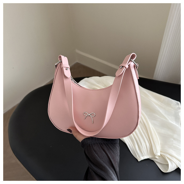 450g Weight Nylon Lining Material Zipper Closure Type Single Shoulder Strap Strap Type Shoulder Bag Bags Type Daily Occasion Pu Leather Material Solid Color, Bow Knot Pattern All Seasons Season Women's Gender Sewing Thread Design Streetwear Style Square Shape Large Size Women's Large Pu Leather Solid Color Bow Knot Streetwear Square Zipper Shoulder Bag 16