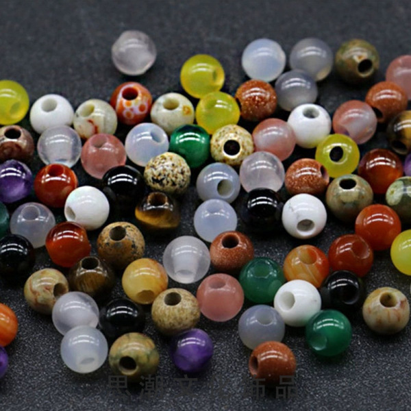 Agate woven round beads jade walnut handmade