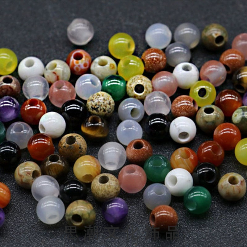 Agate woven round beads jade walnut handmade