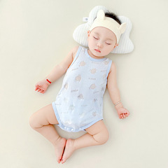 Newborn triangle diaper cover baby summer clothes thin strap top crawler suit vest tie-dye romper