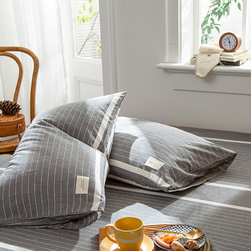 Wholesale washed cotton pillowcase ins pure cotton pair 48x74 pure cotton pillowcase children student pillowcase small size