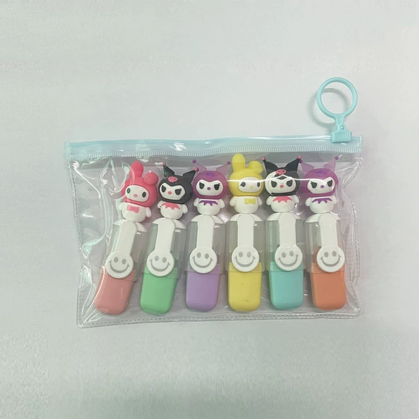 Cat head+smiley face 6 -color fluorescent pen