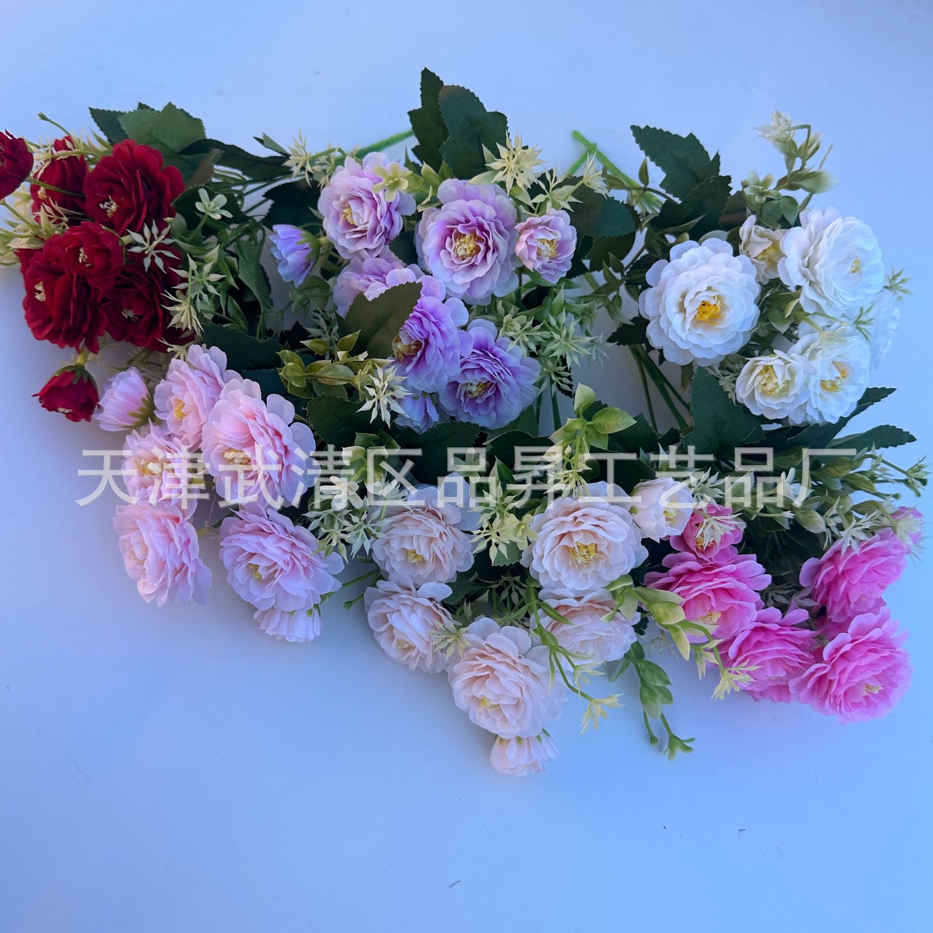 New Bundle of Hibiscus Peony Artificial Flower Wedding Hand-held Rose Potted Flower Artiment Fake Flower Project Flower Foreign Trade