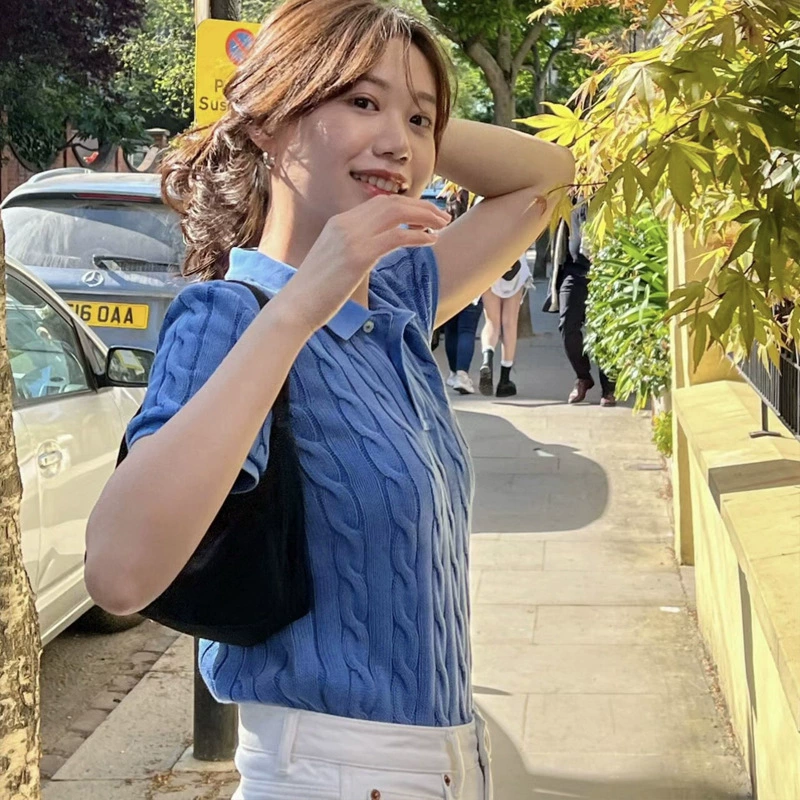 Женская приталенная футболка с коротким рукавом и вышитым логотипом пони, трикотажная, летняя, простая, универсальная