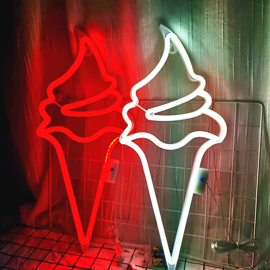 SOKKA New Cross-border Supply LED Shaped Lights for Home Gatherings, Shop Decoration, Neon Lights, Wall Lights, Ice Cream