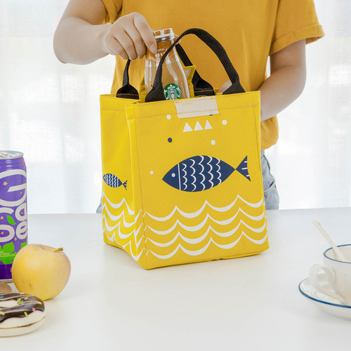 Cartoon Thick Handle Lunch Bag Oxford Cloth Insulated Bag Student Bento Bag Outdoor Preservation Lunch Bag Ice Bag