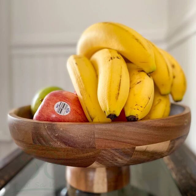 Cruzar la frontera de madera maciza mesa de postre decoración soporte de exhibición hogar fruta merienda placa de madera de acacia pierna alta Placa de pastel ensaladera