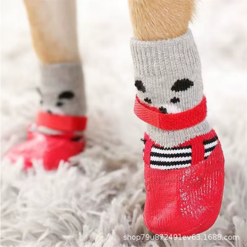 Водонепроницаемые ботинки и носки для собак и кошек для улицы и дома, защита от грязи и запаха