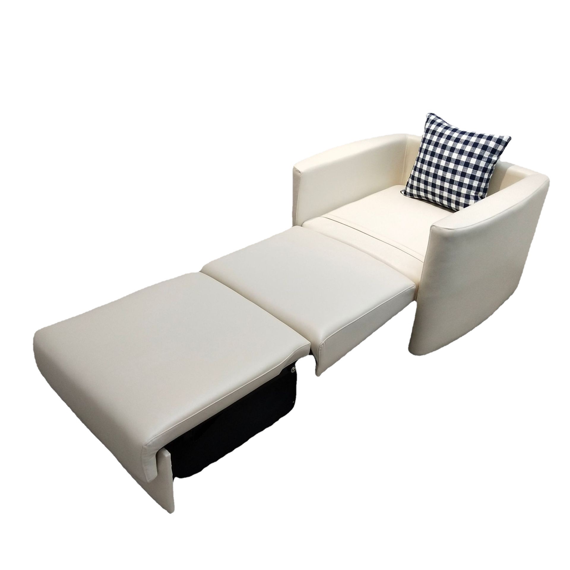 Almacenamiento plegable multifuncional de una sola persona balcón sofá cama de almuerzo tecnología tela de cuero silla de acompañamiento médico