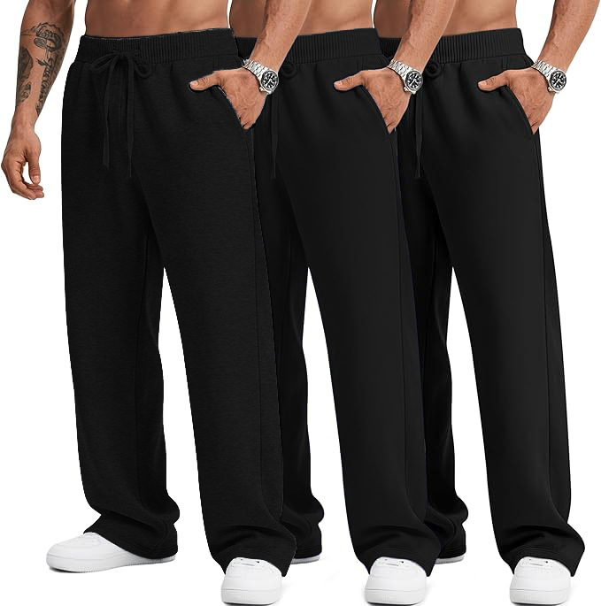 Men's Performance Joggers 3-pack Quick-dry Relaxed Fit Sweatpants_voghion.com